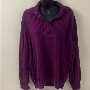 Karen Scott Women's V-Neck Sweater in Rich Purple
